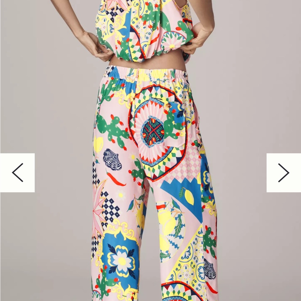 Anthropologie NWT Maeve Straight-Leg Pull-On Silk Pants - small - Picture 2 of 9